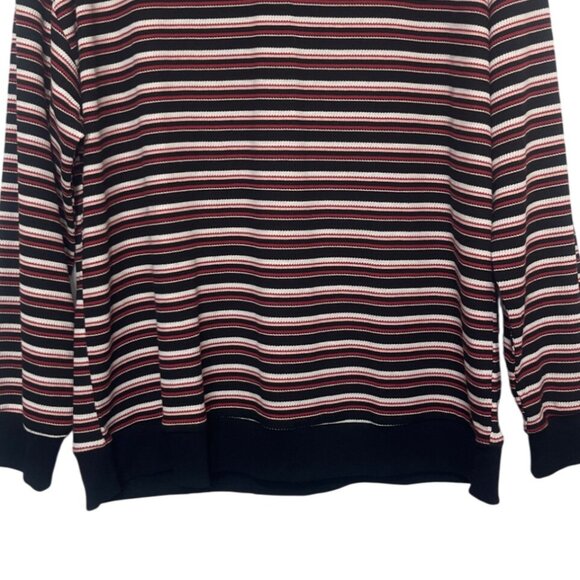 Wiholl Striped Collared Polo Shirt Womens XL Red Black New - Picture 4 of 10